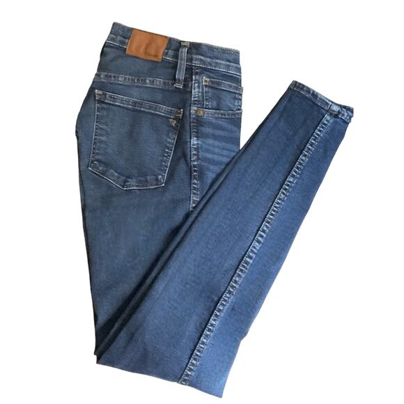 Madewell Jeans High-Rise Skinny Hayes Wash Sz 25 Stretch Cotton Poly Elastane - Picture 8 of 11